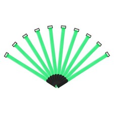 Fastening Hook and Loop Cable Tie 16 Inch x 1 Inch Reusable Green 10Pcs