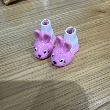Barbie My Scene Shoes Fashionista Rabbit Bunny Slippers With Socks Cream