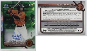 2022 Bowman Sapphire Edition Chrome Prospects Green /50 Aeverson Arteaga Auto