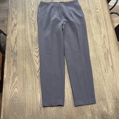 Express Womens Soft Twill Ankle Pants High Rise Pleated Front Gray Size Large