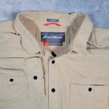 Eddie Bauer Mountain Ops Men's 3XL Button Up Heavyweight Tan Khaki