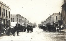 Le Sueur MN -- Main St. stores, Tivoli theater, drug store, etc; nice 1900s RPPC