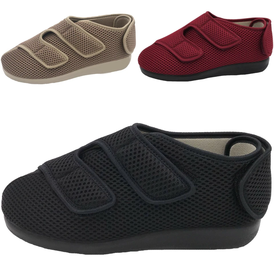 OrtoMed Klettschuhe Hausschuhe Verbandschuhe Mesh Senioren großer Klettverschluß