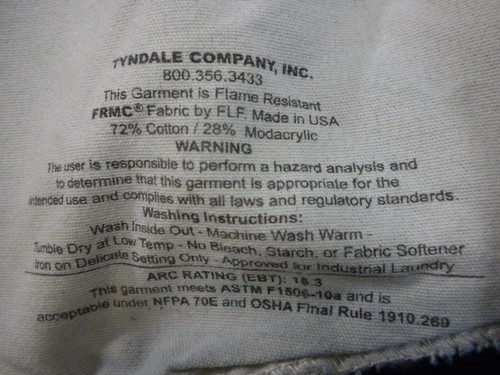 Tyndale FR Jeans Mens 38x30 Blue Denim Flame Resistant Broken In Relaxed F290T - Picture 9 of 17