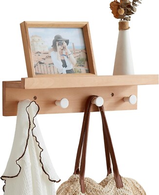 Wandgarderobe Holz Kleiderhaken für Wandjacken Schals Handtaschen