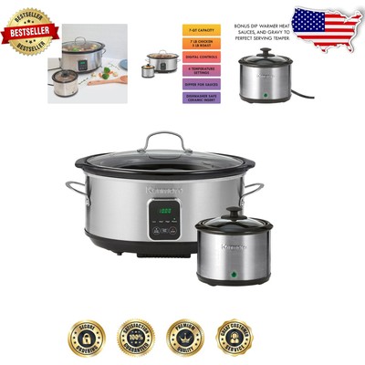 Spacious 7 Quart Kenmore Slow Cooker   Programmable Touch Control & Easy Cleanup
