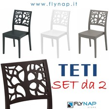 SEDIA SEDIE CASA BAR GIARDINO RISTORANTE IN POLIPROPILENE TETI - SET DA 2