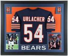 Brian Urlacher Signed Chicago Bears 35x43 Framed Jersey Insc.r.