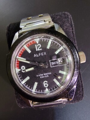 VINTAGE ALFEX DIVER SWISS MADE MECHANICAL WRISTWATCH | eBay