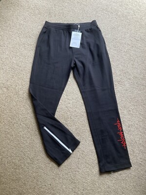 Cheap Monday Herren Medium Größe schwarz Poly Stretch Smart Reißverschluss unten Trainingshose