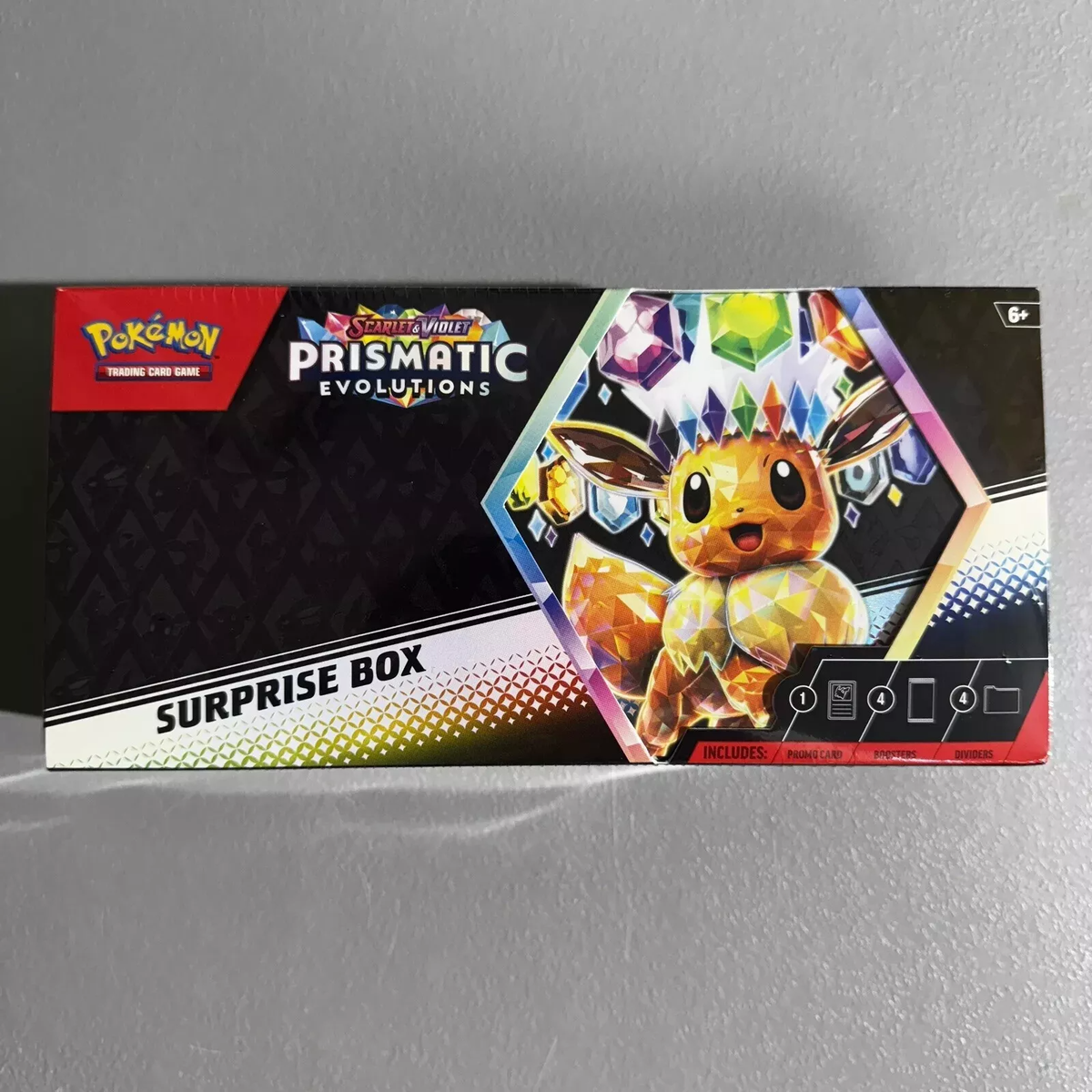 Pokemon Prismatic Evolutions Surprise Box🎊🦔NEW Stamped