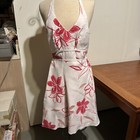 Sommerkleid Leinen/Rayon Mischung Neckholder Krawatte A-Linie Reißverschluss hinten von Ann Taylor Gr. 2P