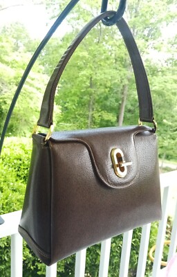 Gucci SMALL Vintage 000/091/1081 Brown Leather 1960's Jackie Twist