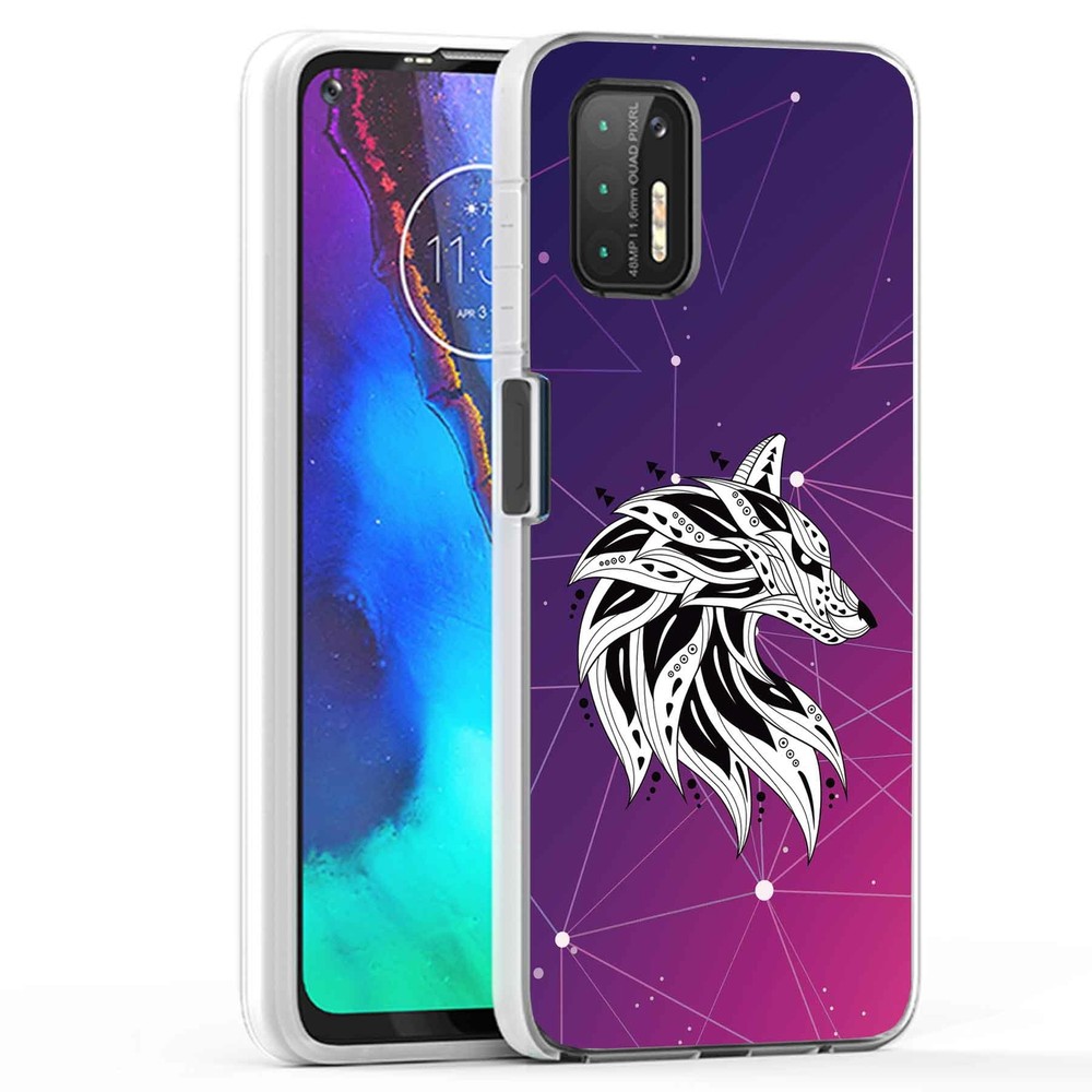 Phone Case Cover for Motorola Moto G Stylus 2021,Wolf Star Sky Print, USA