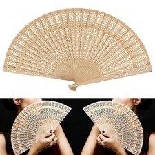 Folding Hand Held Fans Sandalwood Ladies Plain For Wedding Hot Small Pocket New