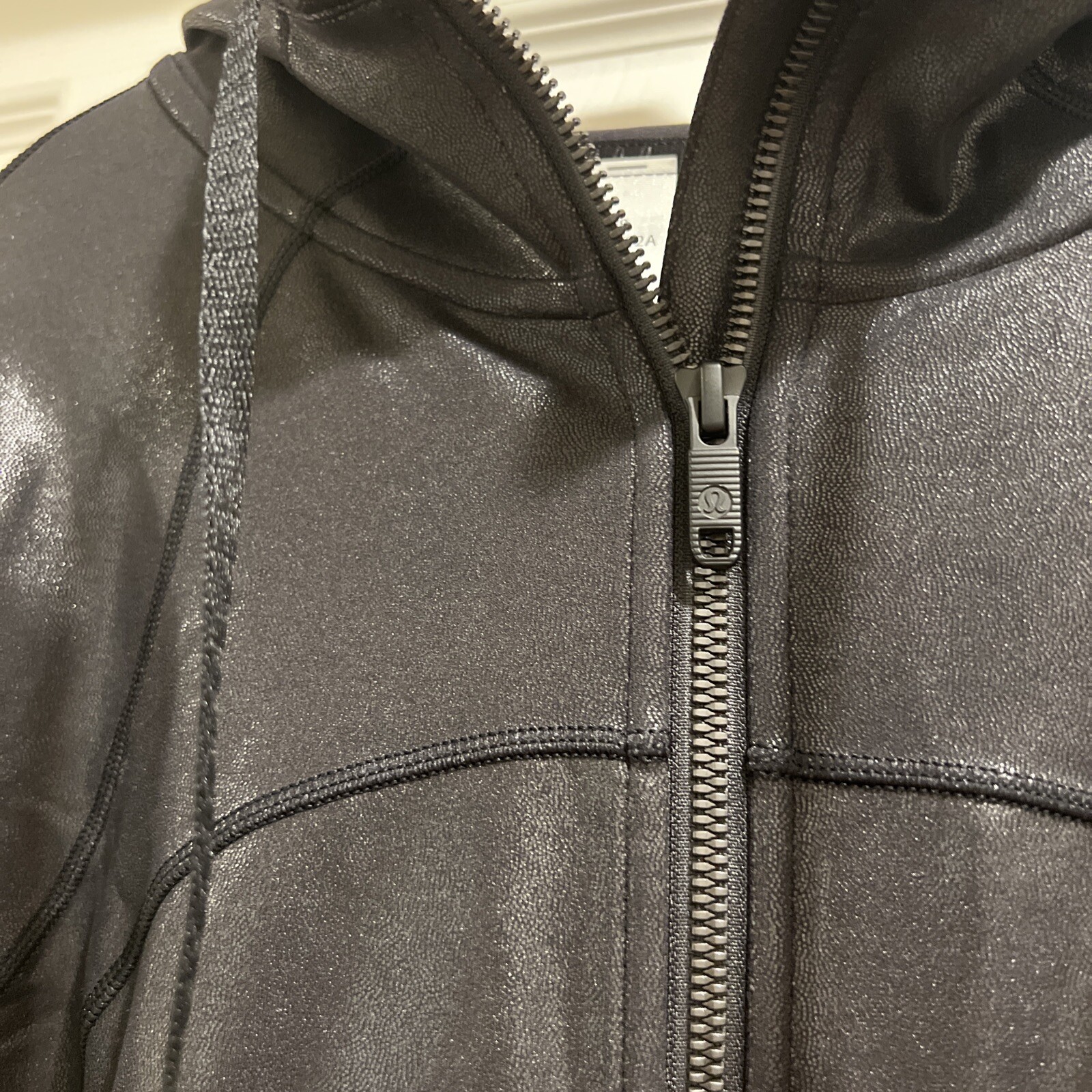 NWT Lululemon Hooded Define Jacket * Shine Radiate Foil Print Black SZ