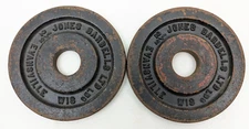 Vintage Jones Standard Barbell Plate Weight 2.5 lb PAIR Evansville WI USA RARE
