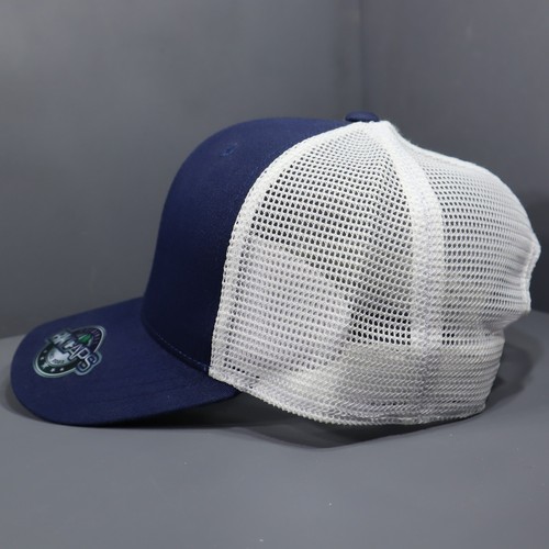 Nuevo BK Gorras Azul Oscuro Blanco Malla Ajustable Snapback Trucker Sombrero Gorra en Blanco - Imagen 3 de 8