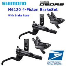 Shimano Deore BR-M6120 BL-M6100 4-Piston Hydraulic Disc Brake Set R L