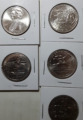 2023 All Five S American Women Quarter - BU - 5 Coins - Uncirculated