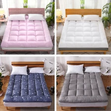 Mattress Pad Cover Topper Protector 72D King Queen Full Twin Size Pillow Top