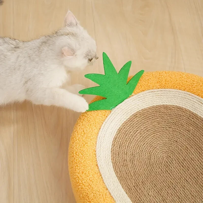 Pineapple Cat Scratcher Bed Mat Nonslip Bottom Durable Sisal Lounge