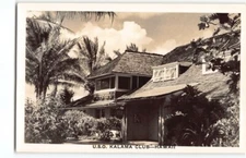 USO Kalama Club~Kailua~WWII Military R&R Location Hawaii RPPC Photo Postcard -P1