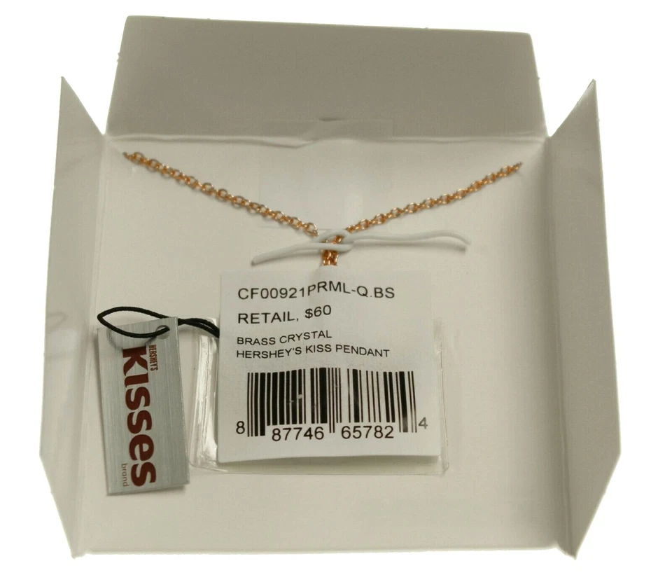 NWT - HERSHEY'S KISSES Ladies ROSE GOLD Plated CRYSTAL PENDANT NECKLACE - Image 3 of 4