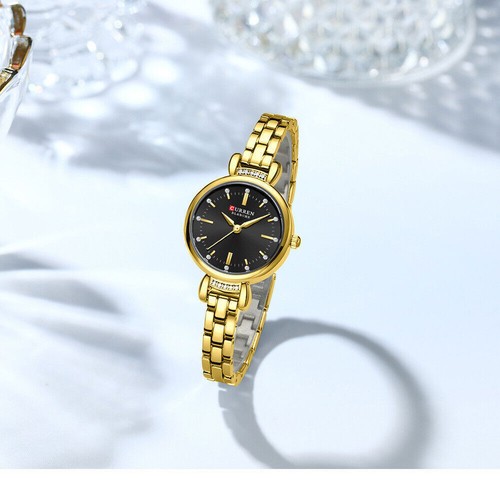 CURREN Women Analog Watch Elegant Rhinestone Steel Girls Wristwatch Female Watch - Picture 10 of 19