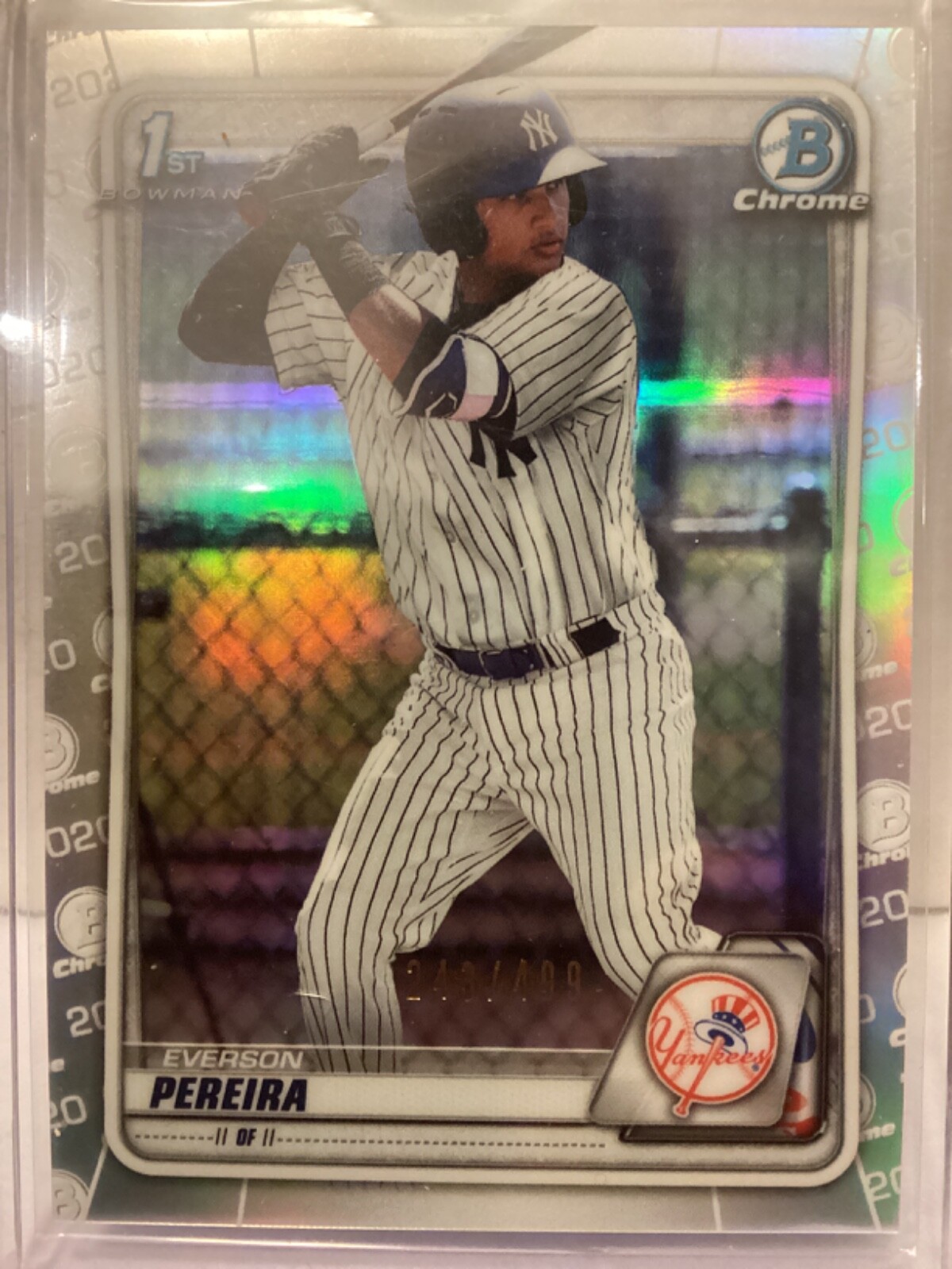 Everson Pereira 2020 1st Bowman Chrome Prospects Refractor /499 #BCP-51 Yankees