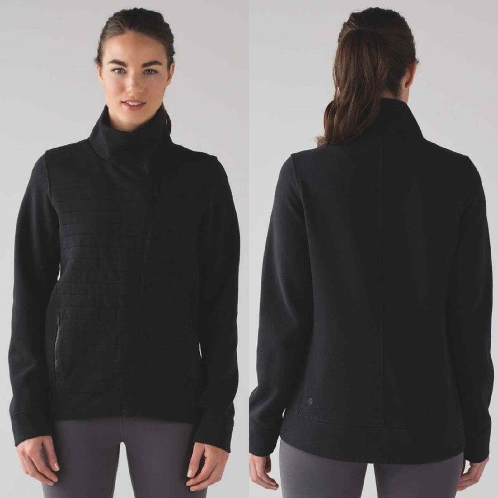 Lululemon Fleece Be True Jacket in Black size 6 Gem