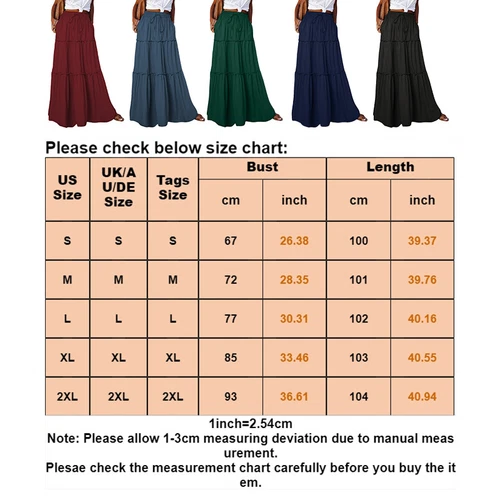 Ladies Boho Maxi Skirt Womens Tiered Panel Party Fashion Long Skirts w/Pockets - Picture 3 of 29