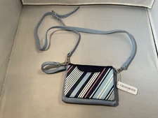 Charming Charlie Blue Striped Crossbody Small Bag Purse NWT -B36