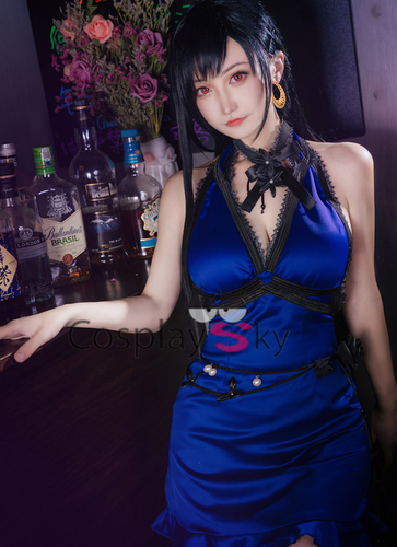 tifa blue dress cosplay