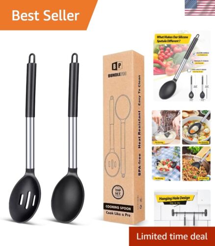 Comfortable Non-Stick Silicone Cooking Spoons Set - Safe & Dishwasher Friendly