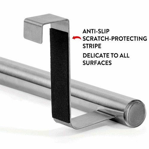 Towel Rail Cupboard Hanger Bar Over Door Kitchen Rack Bathroom Tea Hook Holder - Picture 7 of 17