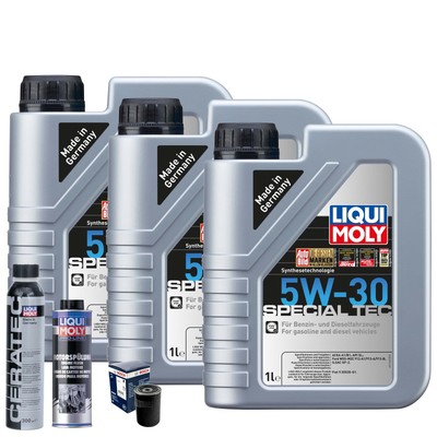 Motoröl 5W30 LIQUI MOLY Special Tec 3L+BOSCH Ölfilter +Spülung +Cera Tec