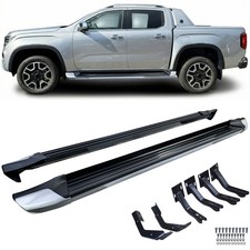 Alu Trittbretter Flankenschutz Silber Schwarz passend für VW Amarok 2010-2022