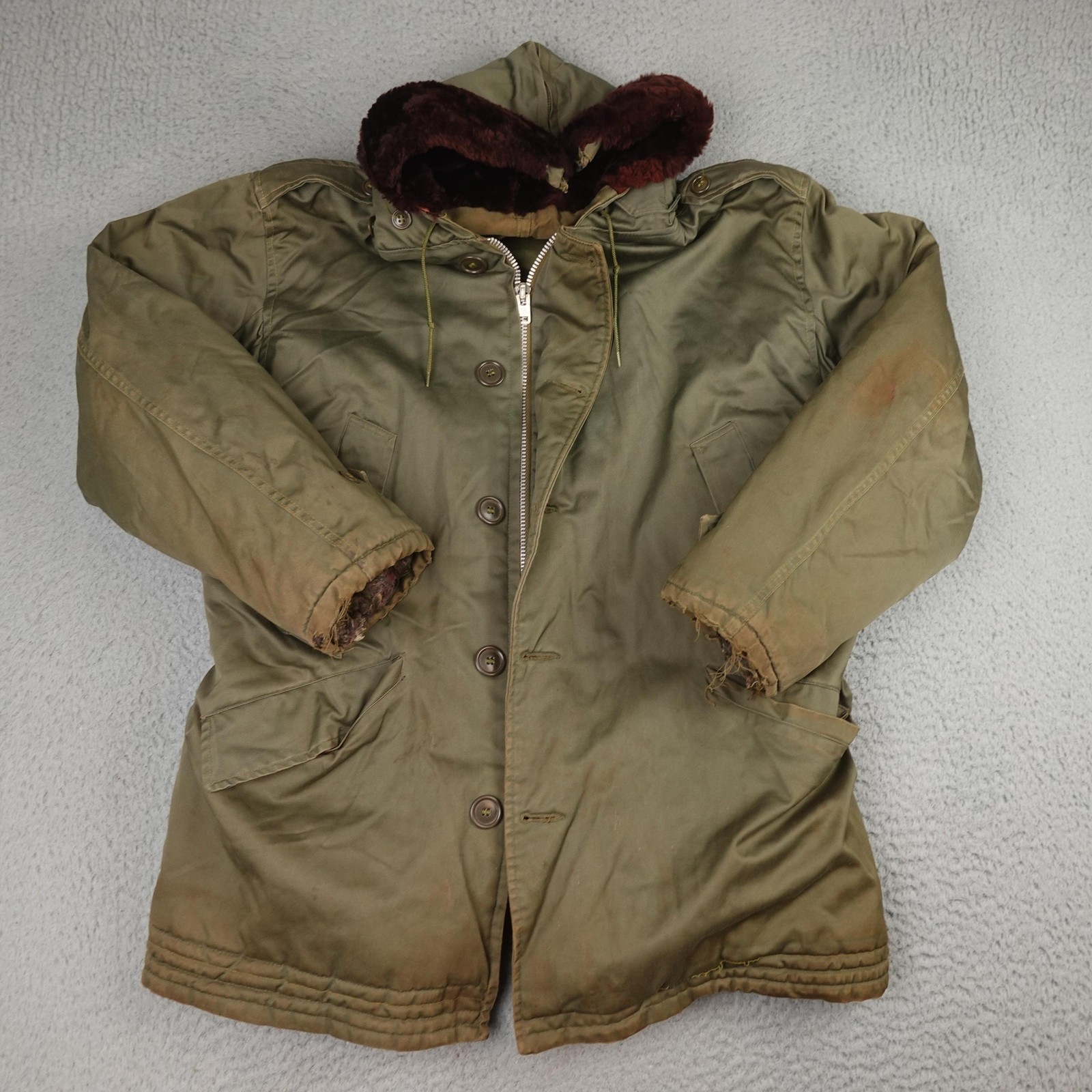Chaqueta Abrigo de Vuelo De Colección Para Hombre Grande Verde Segunda Guerra Mundial Años 40 B9 Parka Ejército de Estados Unidos Acolchada