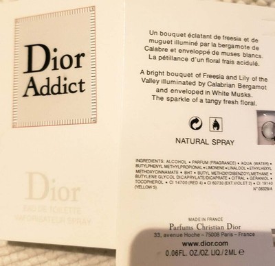 2 Dior Addict Sample Vials ~ New & LG Vials 2 Ml each!