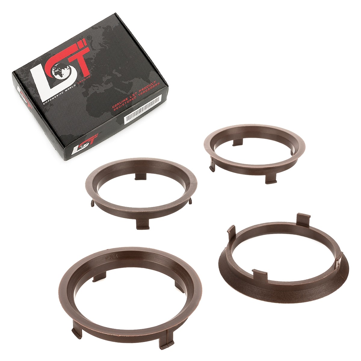 4X Spacers Centering Rings Dark Brown Alloy Wheels Ø 63.4 - 70.1 Mm For Skoda