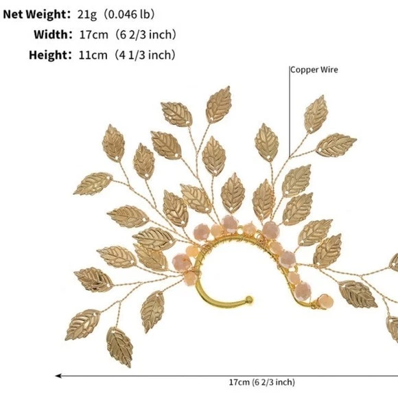 Ear Piercing Crystal Ear Bone Clip Handmade Ear Ornaments Ear Hanging - Image 3 of 4