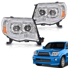 Led Tube Projector Headlights Chrome Fit For 2005-2011 Toyota Tacoma Pair Led Tube Projector Headlights Chrome Fit For 2005-2011 Toyota Tacoma Pair