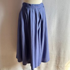 Vintage 1950s Lavender Linen Flowing Midi Skirt 28 Waist