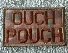 OUCH POUCH 2x3 Embroidered Morale Patch Hook Backing Brand New