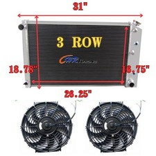 Radiator+FANS for 1970-1987 Chevy Camaro Nova Camino Chevrolet/Buick Regal/K20