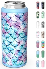 TILUCK Skinny Can Cooler for Slim Beer & Hard Seltzer, Stainless Steel, Doucle