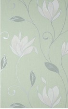 Crown Fine Decor Synergy Light Green Floral Wallpaper 395.67” X 20.47” NIB