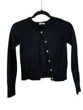 Cat  Jack Girls Black Cardigan Sweater Sparkle Gem Buttons