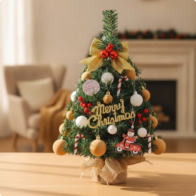 Weihnachtsbaum mit Stoffsack künstlich Weihnachtsdeko dekoriert für